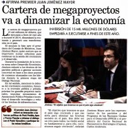 Cartera de megaproyectos va a dinamizar la economía