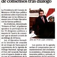 Ejecutivo oficializa agenda de consensos tras diálogo