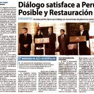 Diálogo satisface a Perú Posible y Restauración