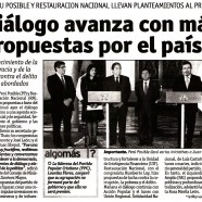 Diálogo avanza con más propuestas por el país