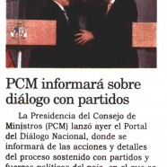 PCM informará sobre diálogo con partidos