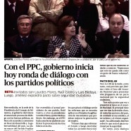 Con el PPC, Gobierno inicia hoy ronda de diálogo con los partidos políticos