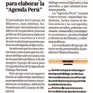 Gobierno llama a nuevo diálogo para elaborar “Agenda Perú”