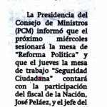 Seguridad Ciudadana verán el jueves
