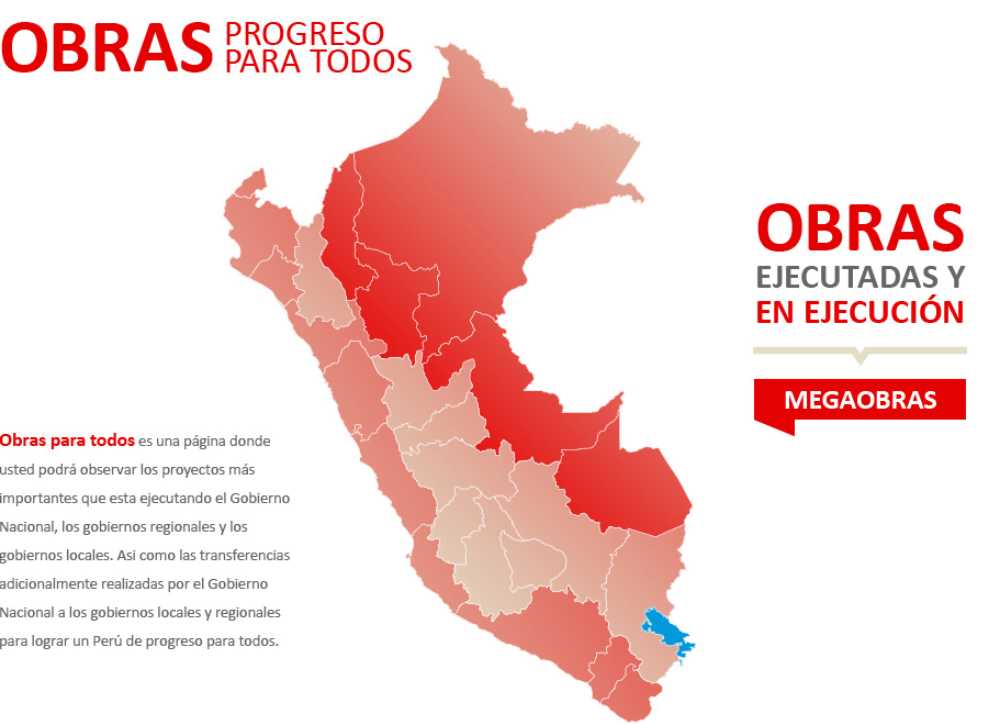 mapa de obras por departamentos