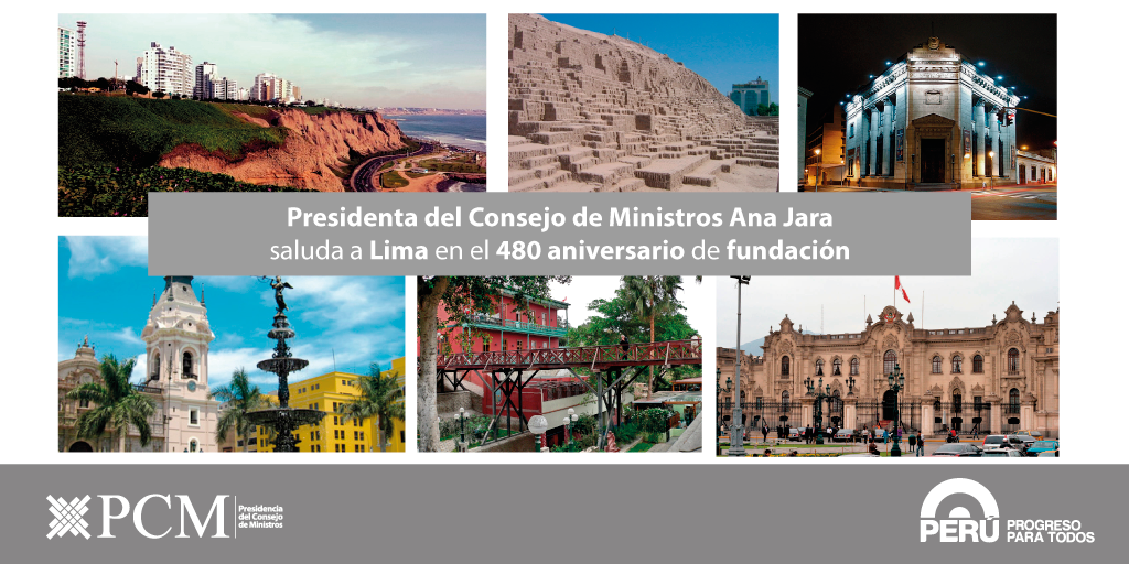 Presidenta del Consejo de Ministros Ana Jara saluda a Lima en el 480 aniversario de fundación