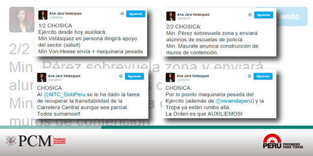 Ana Jara: Gobierno atiende a damnificados por huaicos en Chosica con acciones multisectoriales