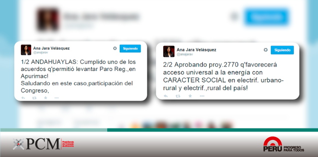 Ana Jara: Aprobación de proyecto que modifica fondo de compensación eléctrica favorecerá