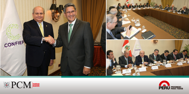 Jefe del Gabinete se reunió con el Consejo Directivo de la CONFIEP