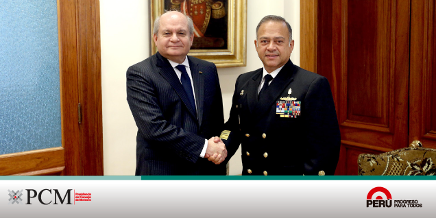 Pedro Cateriano saluda asunción de vicealmirante Ríos como presidente de la Junta Interamericana de Defensa