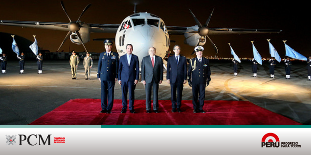 Jefe del Gabinete preside ceremonia de presentación del segundo avión de transporte C-27J Spartan de Italia