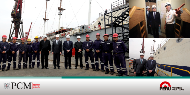 Jefe del Gabinete supervisa en el SIMA avances en la construcción del Buque a Vela “Unión” y del PIAS Puno