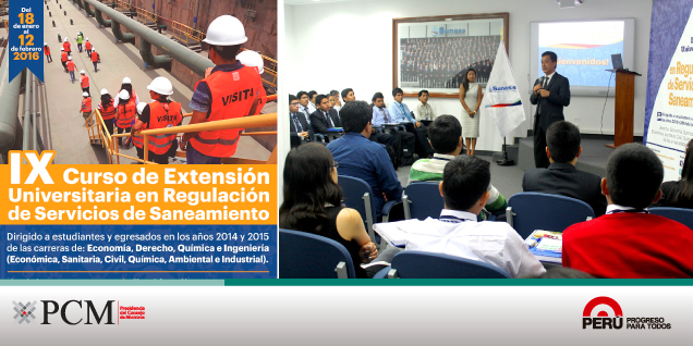 SUNASS convoca a IX Curso de Extensión Universitaria sobre Regulación de Servicios de Saneamiento